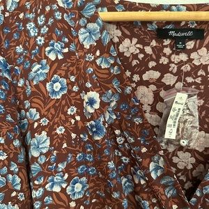 Madewell midi long sleeve dress in woodland floral